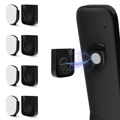 Magnetic Remote Control Holder Wall Mount, 4 Pair Black 1