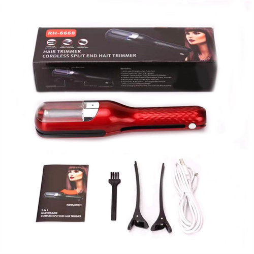Hair Split Ends Trimmer Remover Damaged Hair Red EU Plug