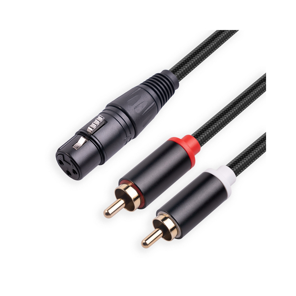 Photos - Cable (video, audio, USB) 3 Pin XLR Female to Dual Male Y Splitter Cable,2 Meter