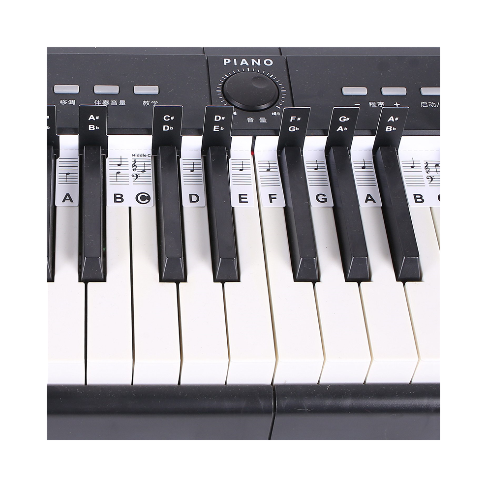 Removable Piano Key Labels Piano Keyboard Stickers + Black/White 4852214069146