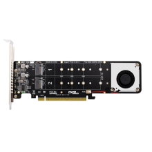 Dubbelzijdige 4-schijfs PCI-E X16 naar M.2 M-Key NVME X4SSD-adapter