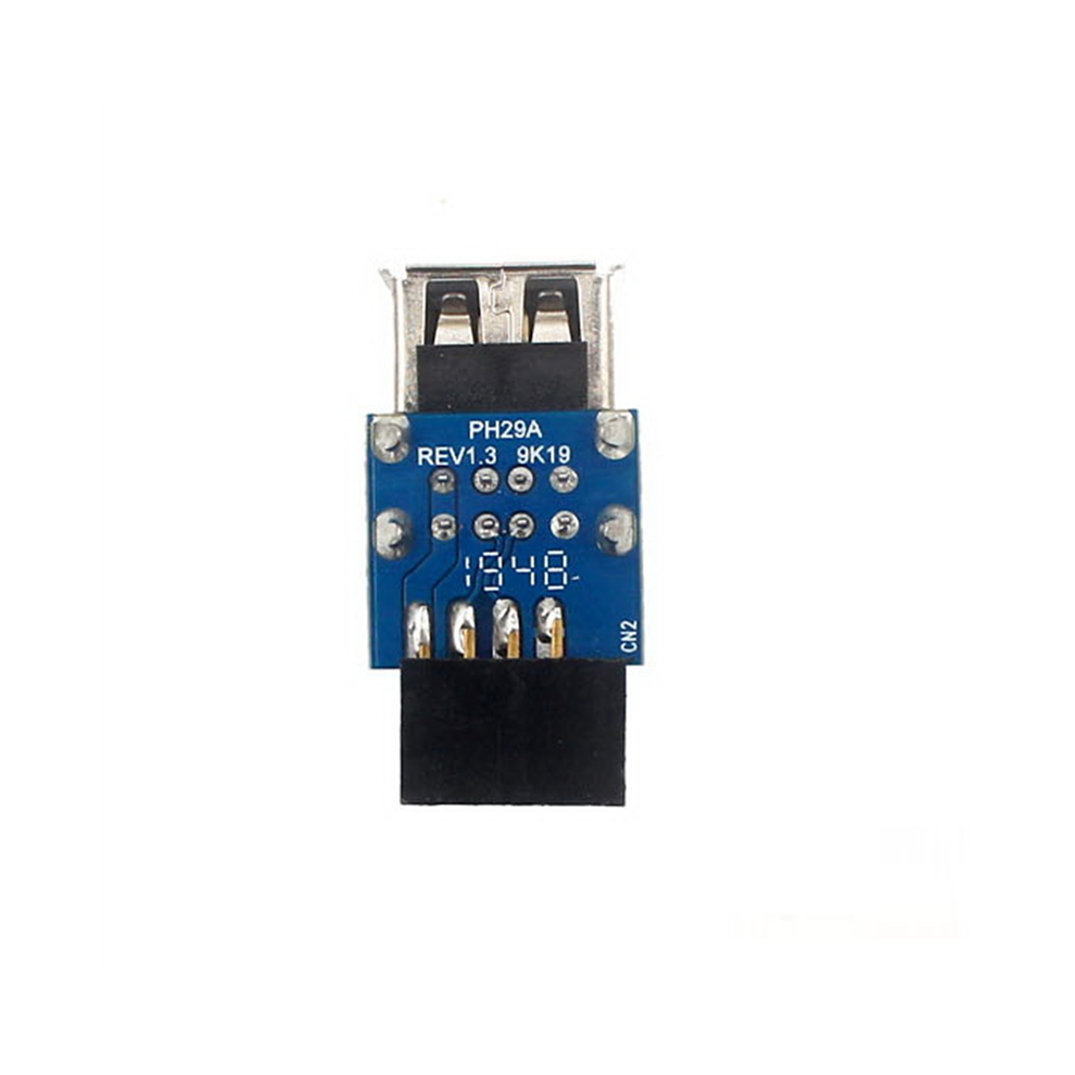 1Pcs 9-Pin Motherboard To Dual Usb 2.0 Connector 4852214074737