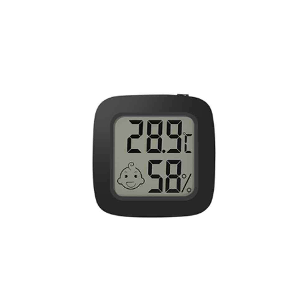 Thermomètre et hygromètre numérique LCD magnétique, noir