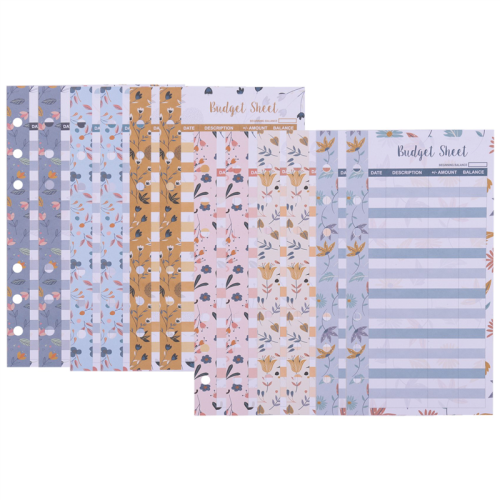 12 Φύλλα προϋπολογισμού, για A6 Budget Binder για Cash&LEDger Book, για Wallet 2