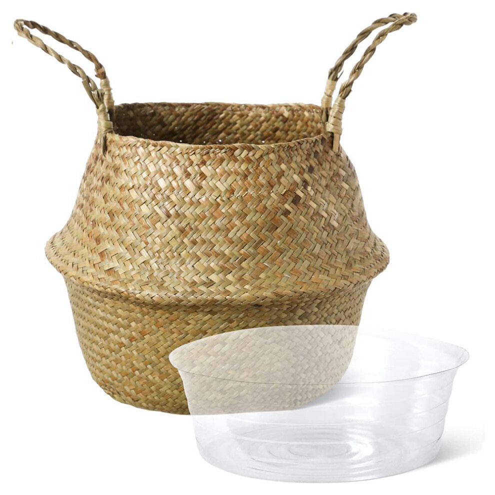 Panier à plantes avec doublure, paniers en jonc de mer tressé
