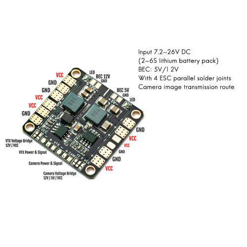 Mini Power Hub Power Distribution Board PDB with BEC 5V & 12V 1