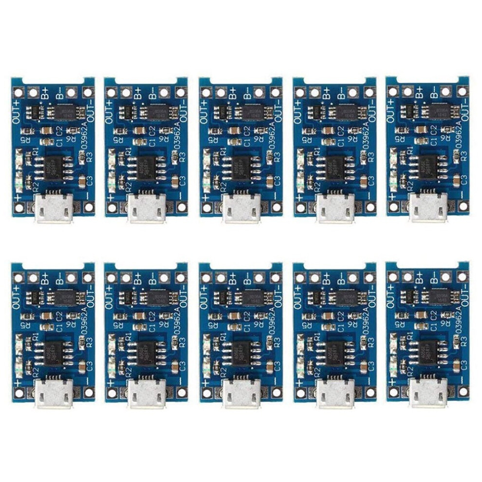10Pcs 5V 1A 18650 Lithium Battery Charging Board Charge Module Blue 4852214078407
