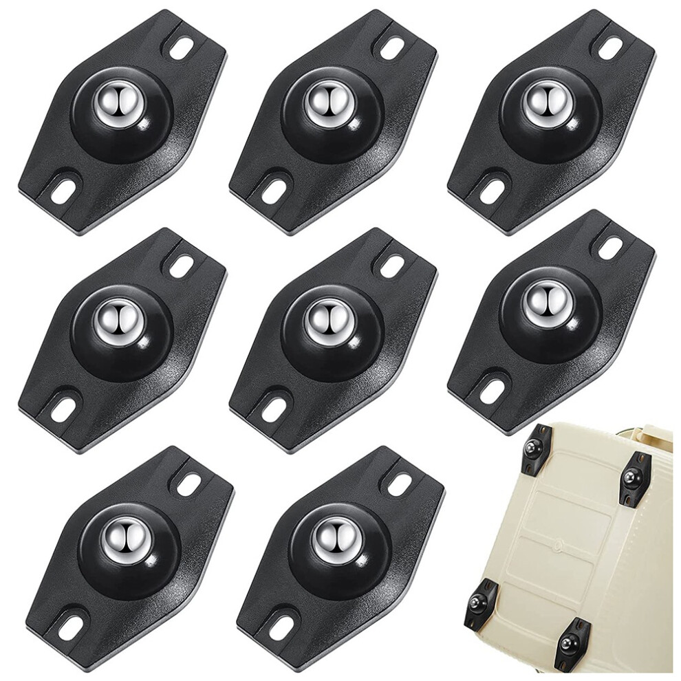 Lot de 8 roulettes auto-adhésives (noires)