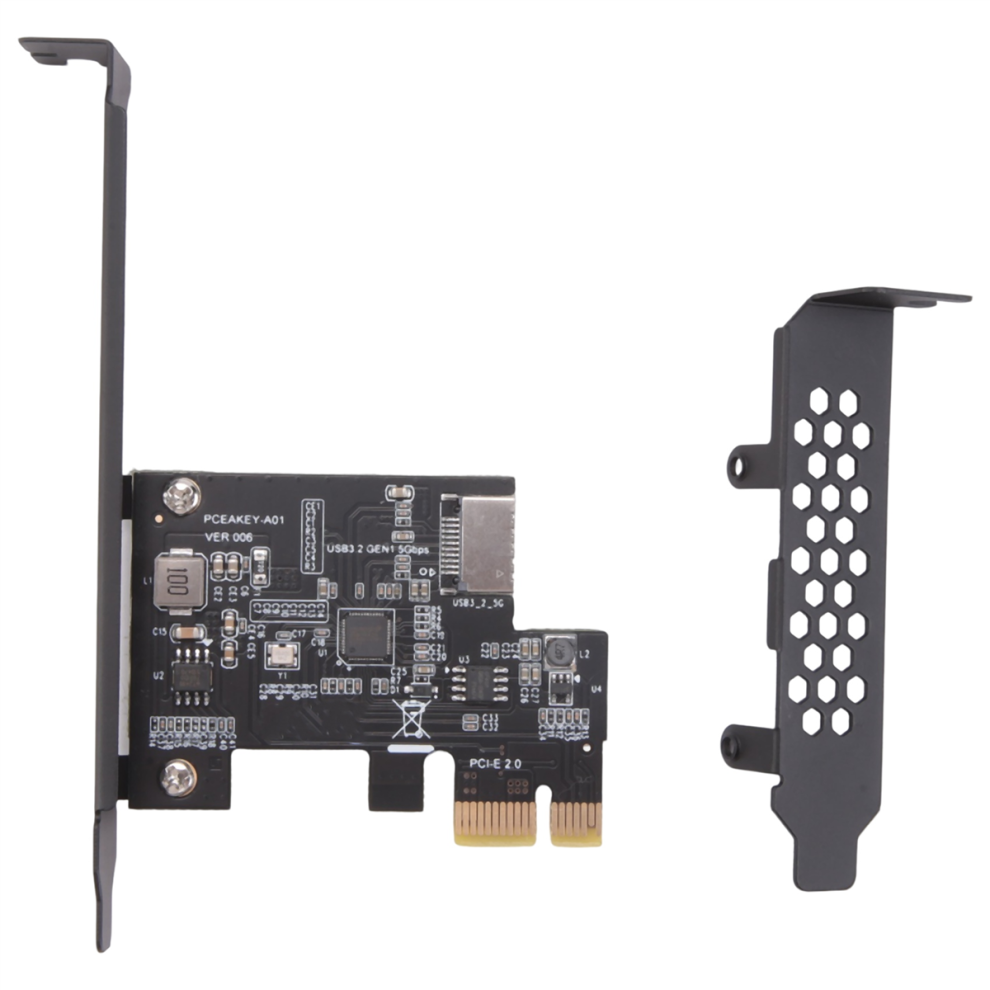 Pci-E 1X To Usb 3.2 Gen1 5Gbps Type-E A-Key Expansion Card(Asm1042a) 4852214076205