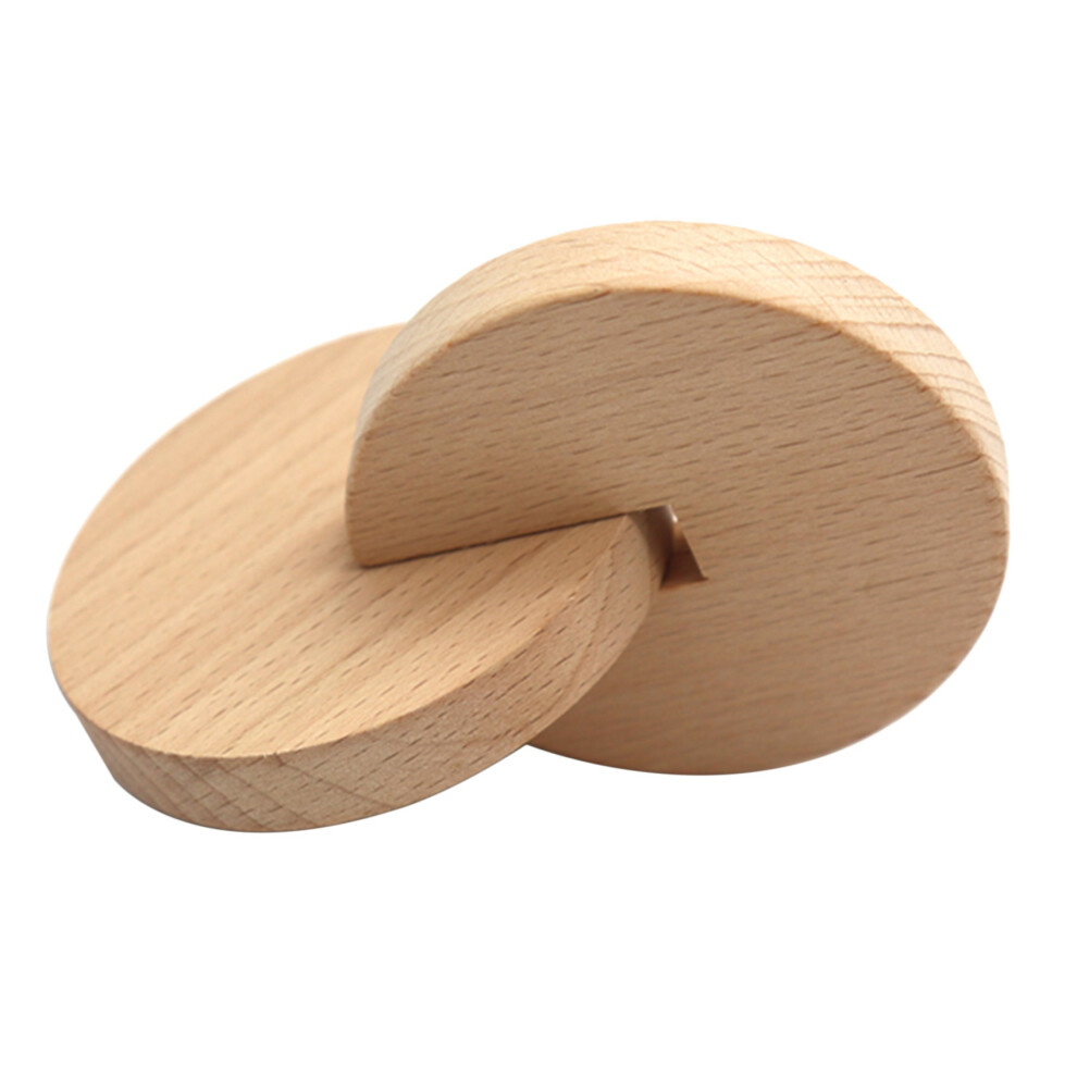 Merkkitön Newborn Infant Wooden Toys Exercise Hand Grasp Toy Interlocking Discs