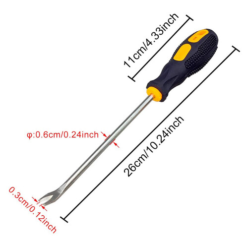 2 Pack Εξολκέα νυχιών 3mm U Bip Screwdriver Nail Rivet Tack Lifter 2