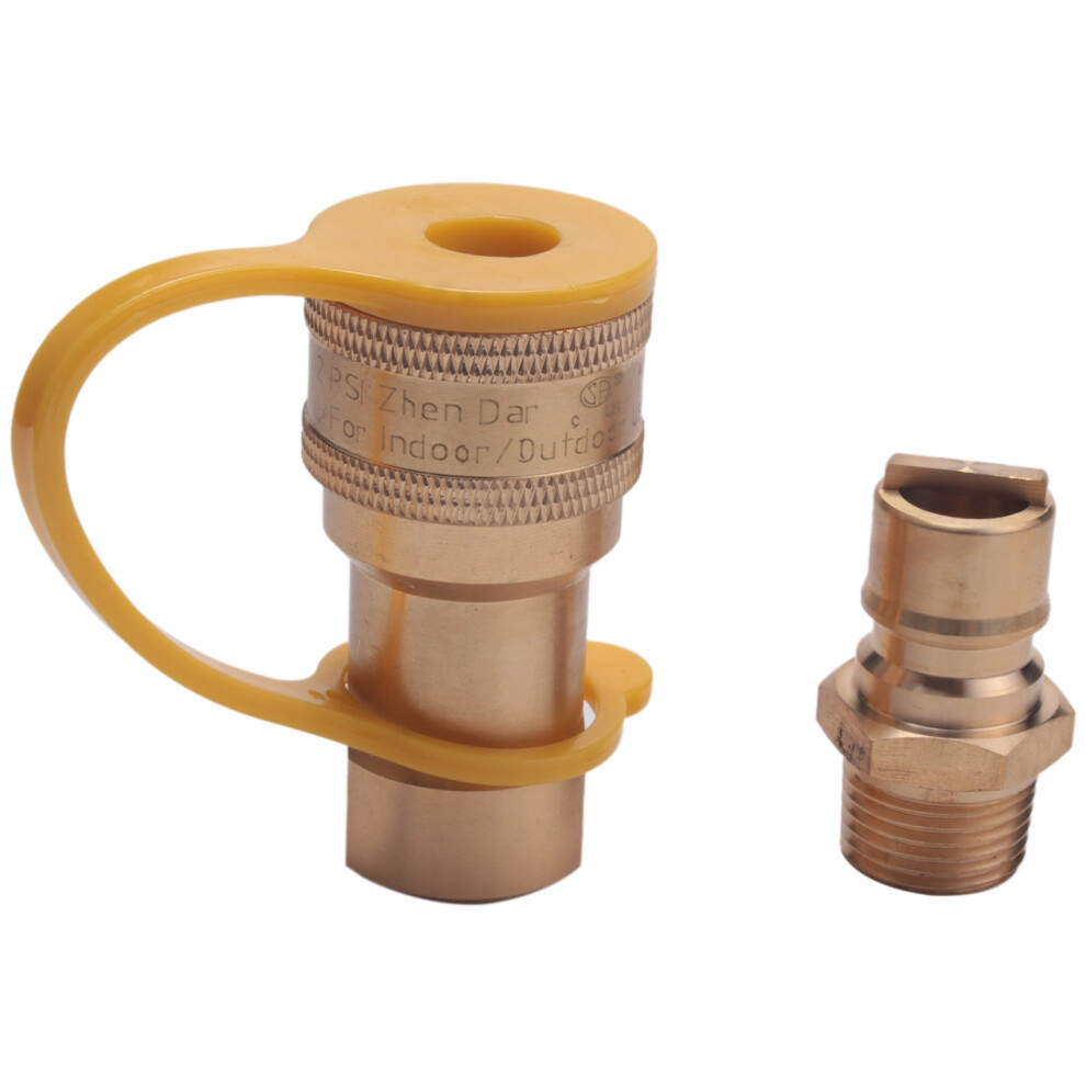 1/2 Inch Solid Brass Gas Propane Quick Connect Disconnect Adapter 4852214083883