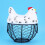 Egg Basket, Wrought Wire Restaurant Basket,Kitchen Hen Decor (White) 7