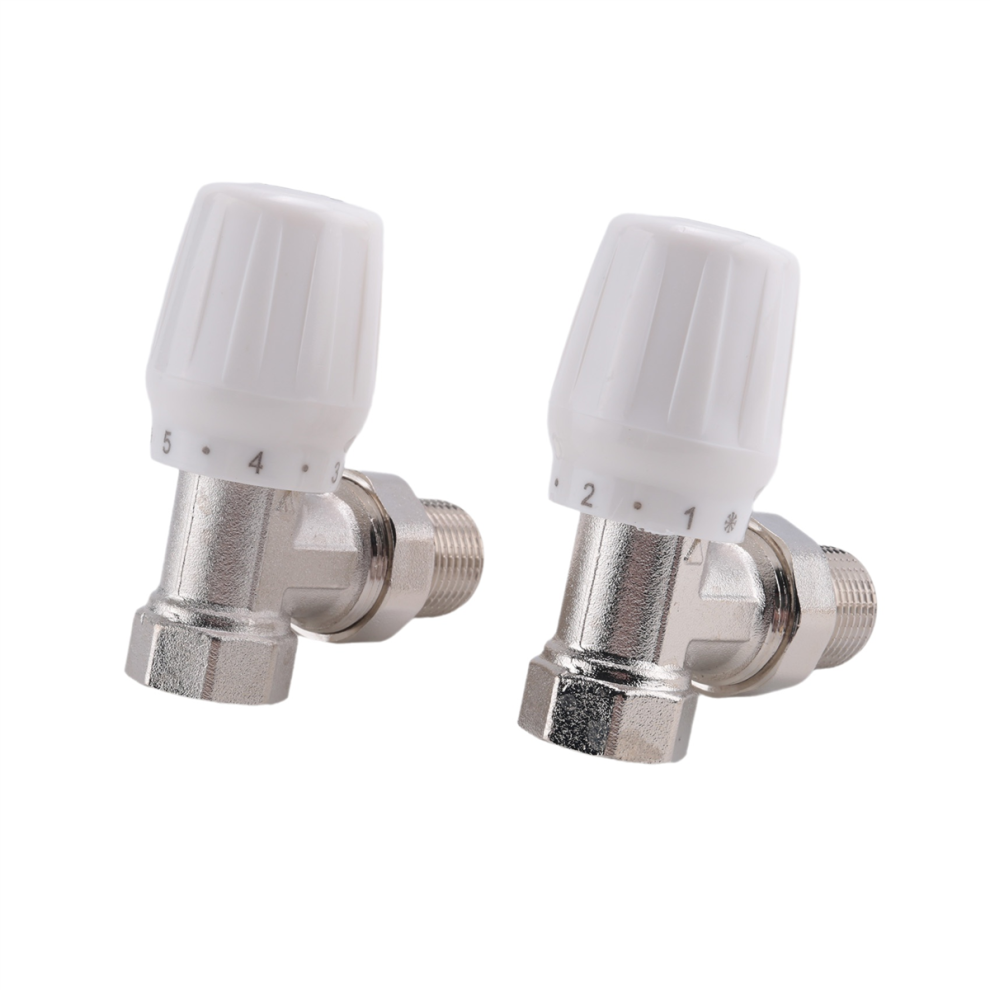 Vanne thermostatique de radiateur, 2 pièces, 15 mm x 1/2 pouce, angle thermostatique