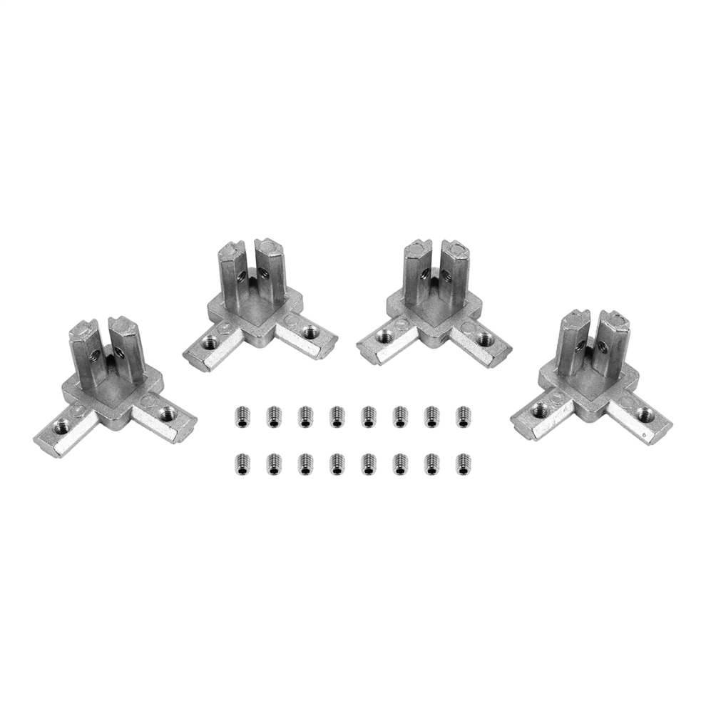 4Pc 2020 Series 3 Way End Bracket For European Standard 6Mm T Slot 4852214089090