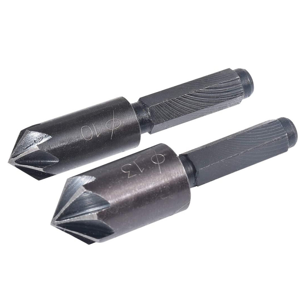2Pcs 7 Flute Countersink Drill Bit Set Hex Shank Chamfer Countersink 4852214090461