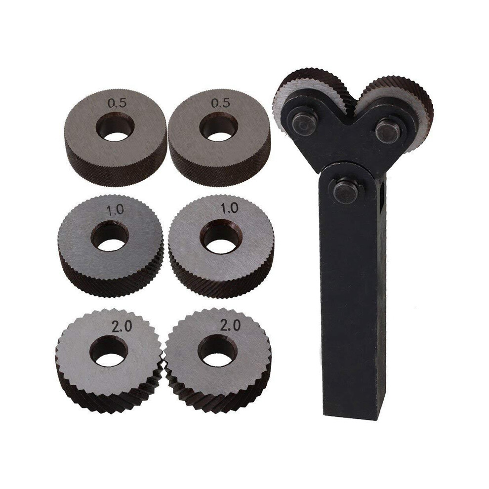 7 Pcs Double Wheel Knurling Tool Set Lathe Set Wheel Knurling Tool 4852214090645