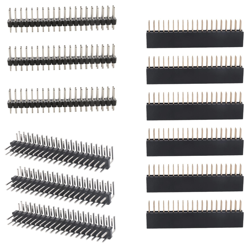 12Pcs 40 Pin Gpio Header Kit For Raspberry Pi Zero/4B/3B+/3B/3A+ Size 12