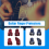 Kit 8 peças palhetas para violão polegar e dedo (metal e celuloide azul) 7