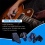 Kit 8 peças palhetas para violão polegar e dedo (metal e celuloide azul) 5