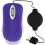 Mini USB Wired Mouse Retractable Tiny Small Mouse 1600 DPI Optical 2