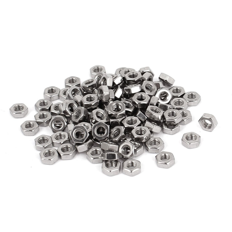 Metric M3 Hex Nuts 304 Stainless Steel Fastener Din934 100Pcs 4852214009678
