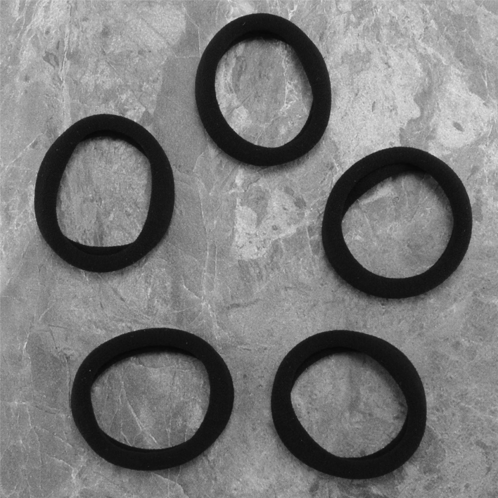 Lot de 5 élastiques à cheveux noirs pour queue de cheval