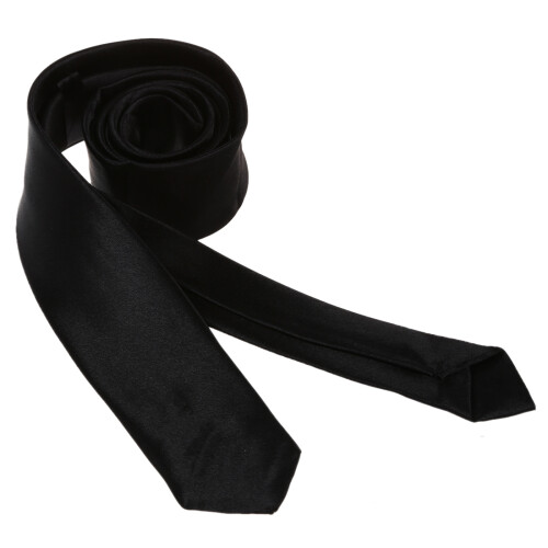 Μαύρη Polyster Skinny Neck Tie Γραβάτα 57" για άνδρες 2