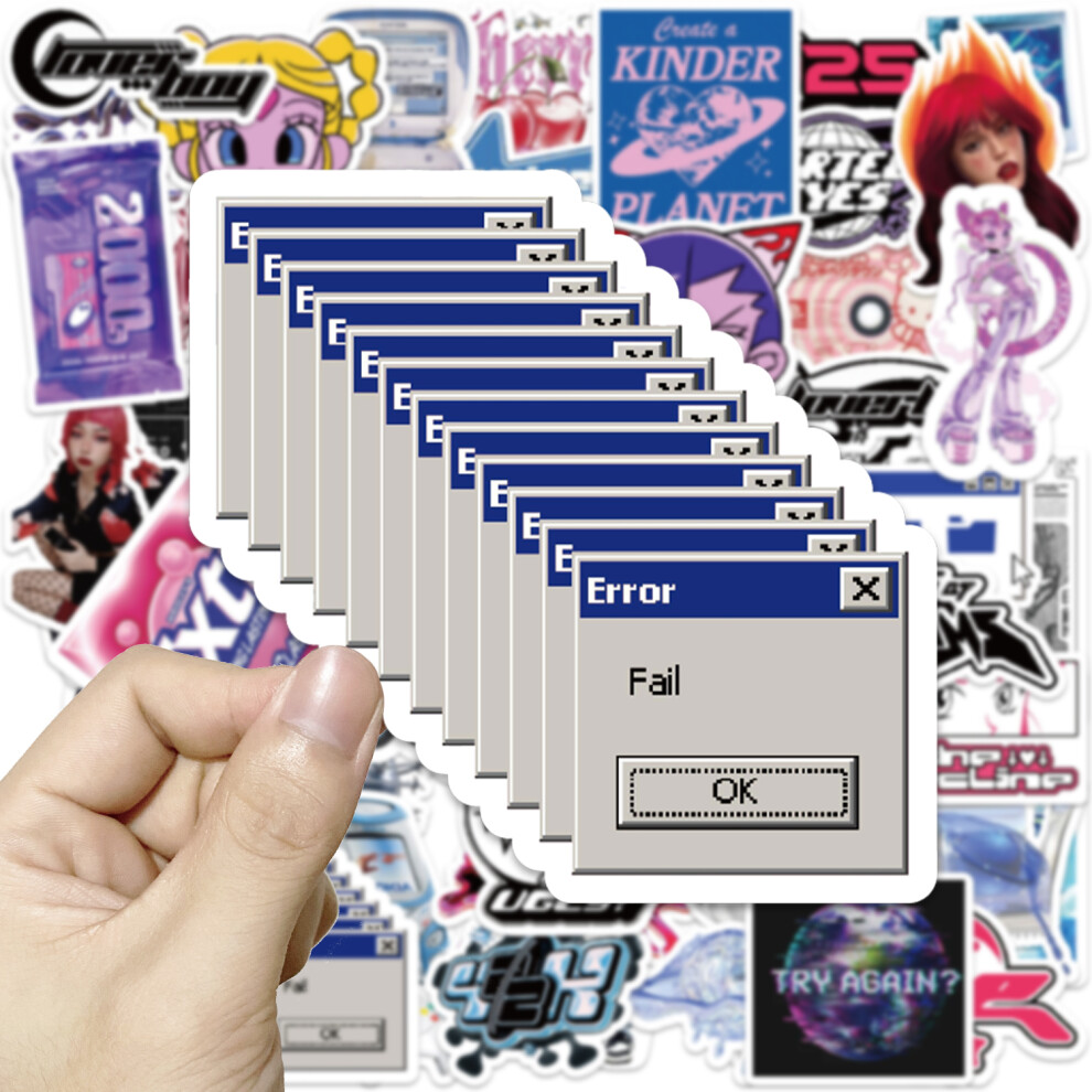 (10pcs random) 10/50PCS VSCO Y2K Style Stickers 90s Girls Harajuku Vintage Decal Cute Aesthetic Decal Suitcase Graffiti Laptop Stickers Kid Toy
