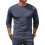 (Navy, L) Mens Jumpers Ribbed Casual Pullover Sweater 3