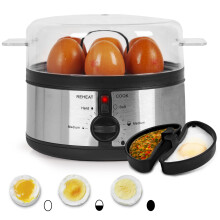 Duronic EB35 BK Electric Egg Boiler Steamer for Eggs Egg Cooking Machine Automatic Egg Boiler Egg Poacher Machine for 7 Soft Medium & Hard Boiled Eggs