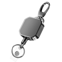 2er-Pack robuste einziehbare Ausweishalter aus Metall mit Karabinerhaken, Schlüsselanhänger, Gürtelrollen, Clip, Schlüsselring, Ausweishalter