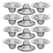 12PCS 2.125Inch Top / 1Inch Basket- Mesh Sink Drain Strainer Hair Catcher para pia de banheiro, utilitário, slop, lavanderia, RV