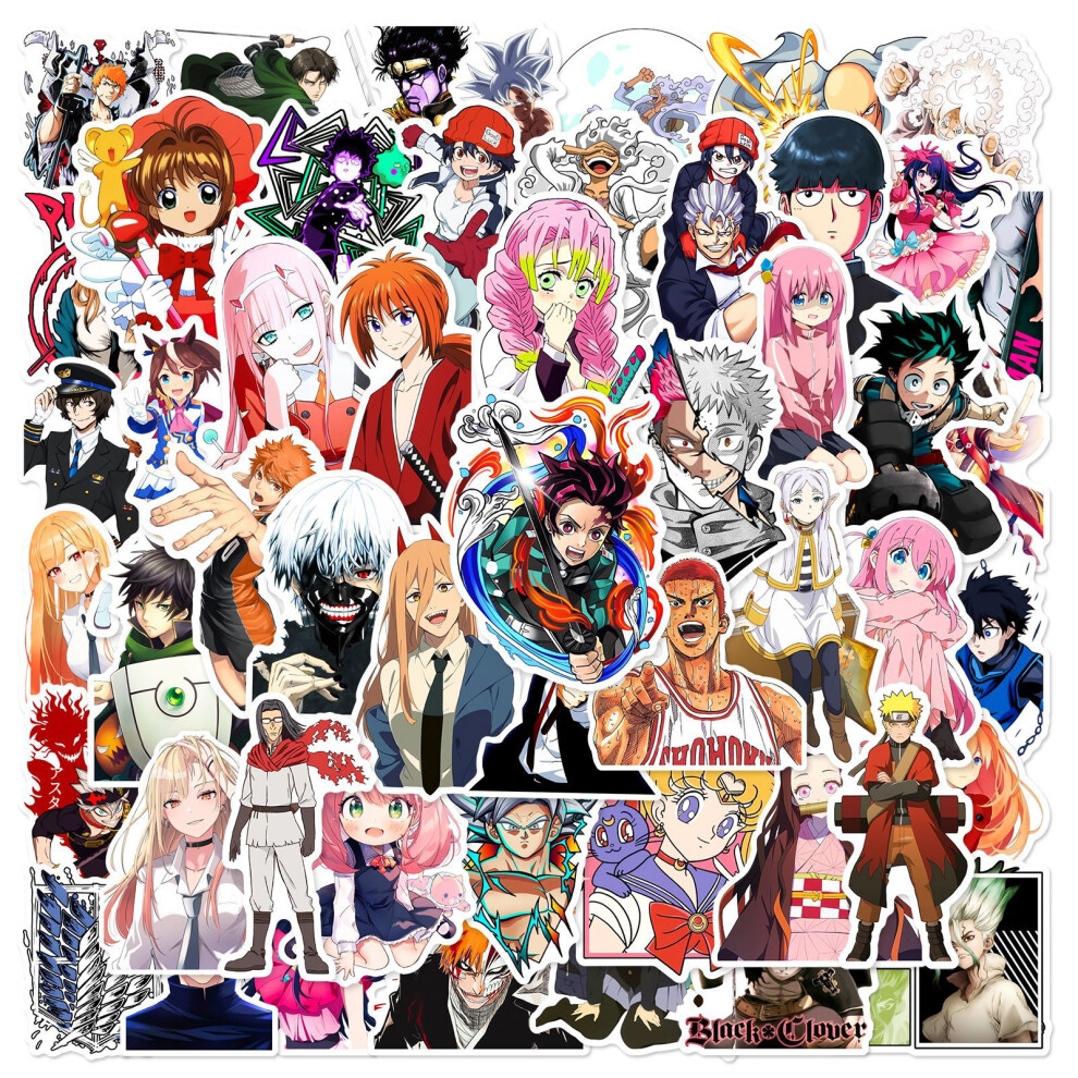 (MULTICOLOR) 50Pcs mixed Anime Stickers Cartoon DIY Stickers Scrapbooking Phone Luggage Skateboard Waterproof Decals