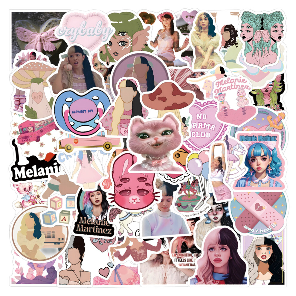(MULTICOLOR) 60Pcs Singer Melanie Martinez Stickers Melanie DIY Stickers Scrapbooking Phone Luggage Skateboard Waterproof Decals