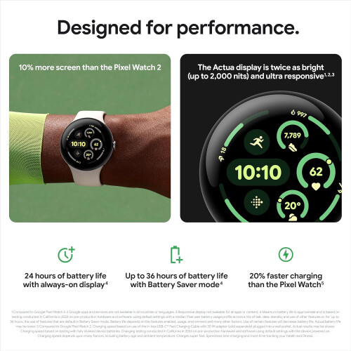 Google Google Pixel Watch 3 (41 mm) Android smartwatch Obsidian band Wi-Fi 1