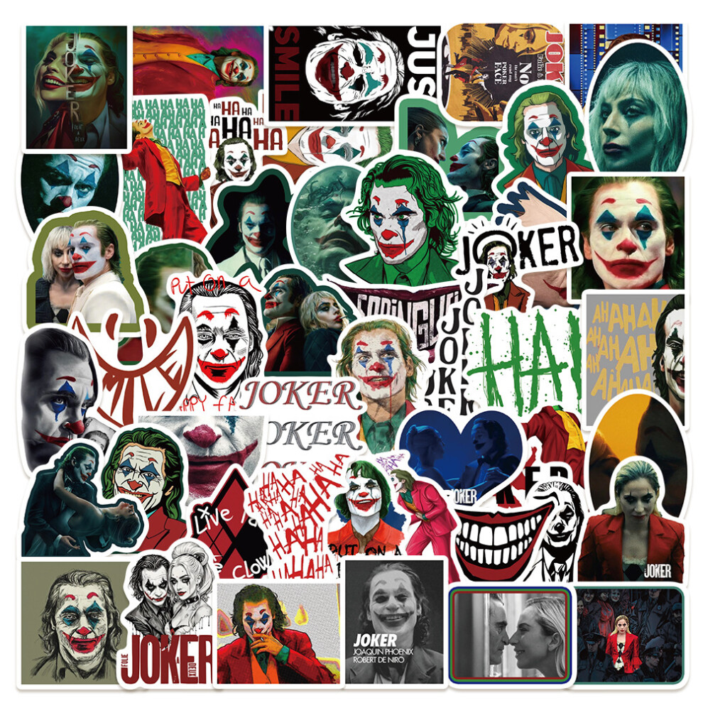 (MULTICOLOR) 50PCs Joker Stickers DIY Stickers Scrapbooking Phone Luggage Skateboard Waterproof Graffiti Decals
