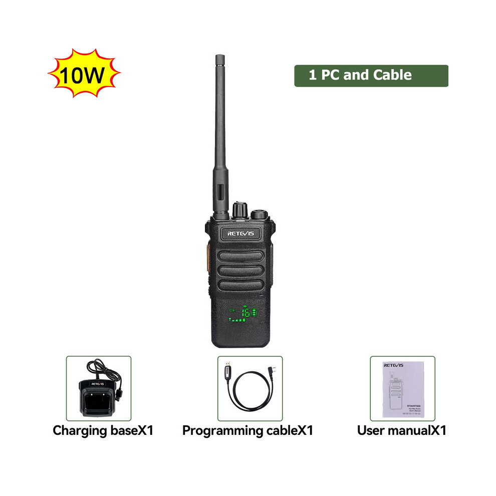 (1 Pc And Cable) Retevis Rt86 Walkie Talkie Long Range Communication Radios Walkie-Talkie Professional Communicator Two-Way 9036185422642