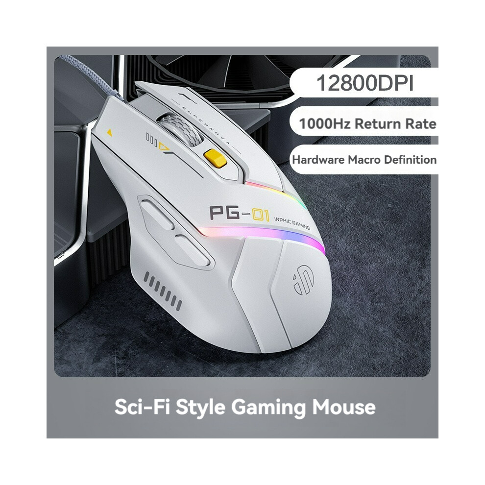 Photos - Mouse MAXPOWER  Inphic Pg1 Wired  Gaming  RGB Light Emitting Macro Programming 12800DPI 6 Keys Computer (black)