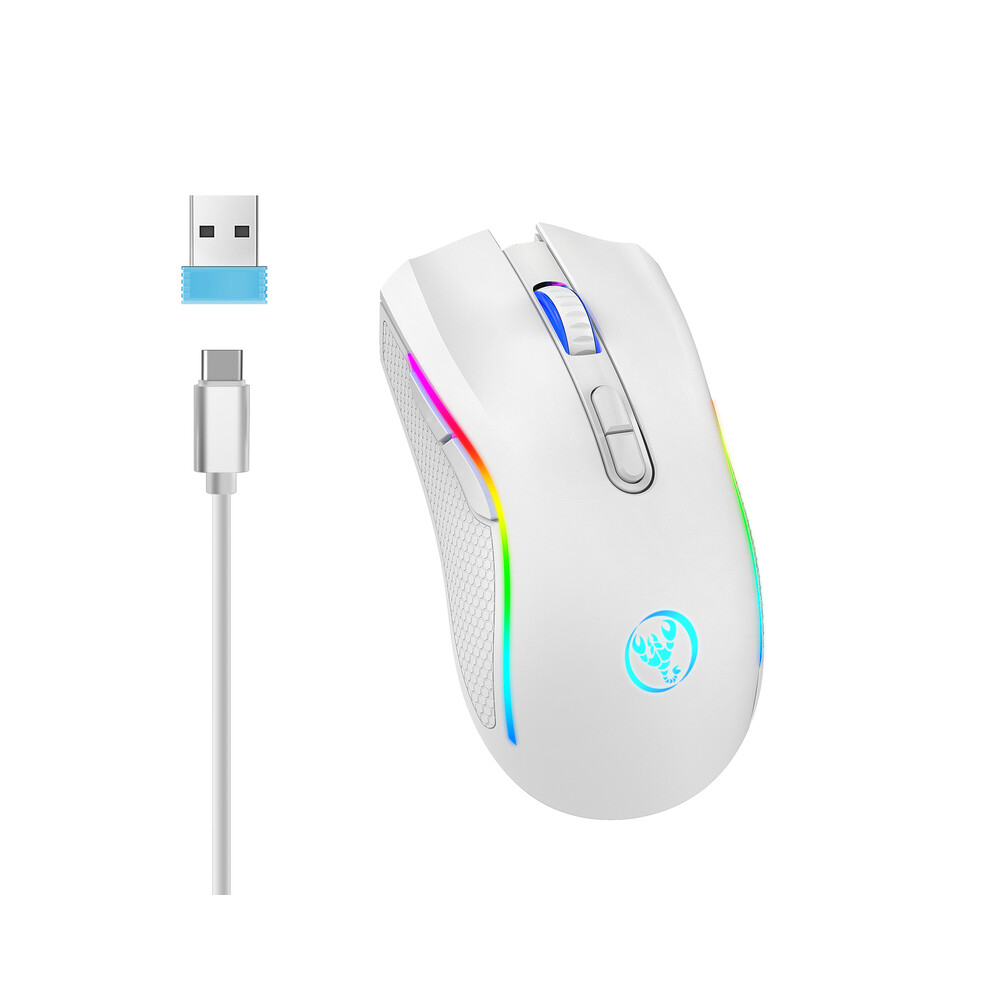 (Blue) Rechargeable Wireless Rgb Gaming Mouse Ergonomic Gaming Backlit Mice For Laptop Pc Blue 9036185400961