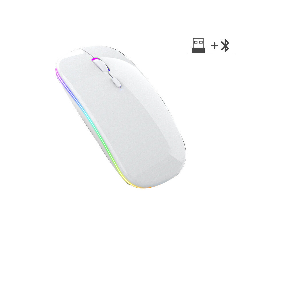(Black) Wireless Mouse Rgb Rechargeable Bluetooth Mice Wireless Computer Mause Led Backlit Ergonomic Gaming Black 9036185408912