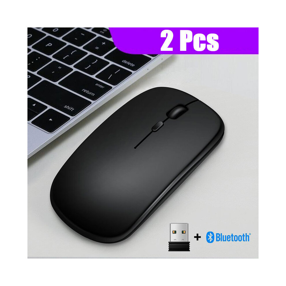 (Fk12l Bluetooth) 2.4Ghz Wireless + Bluetooth 5.0 Wireless Mouse For Tablet Laptop Computer Ultra Thin Wireless Mice 9036185409513