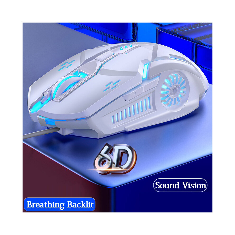 (1 Mouse Jiggler) Wired Gaming Mouse Backlit High Sensitivity 6 Keys Macro Programming Gamer Mechanical Rgb Mute Pink 9036185409568