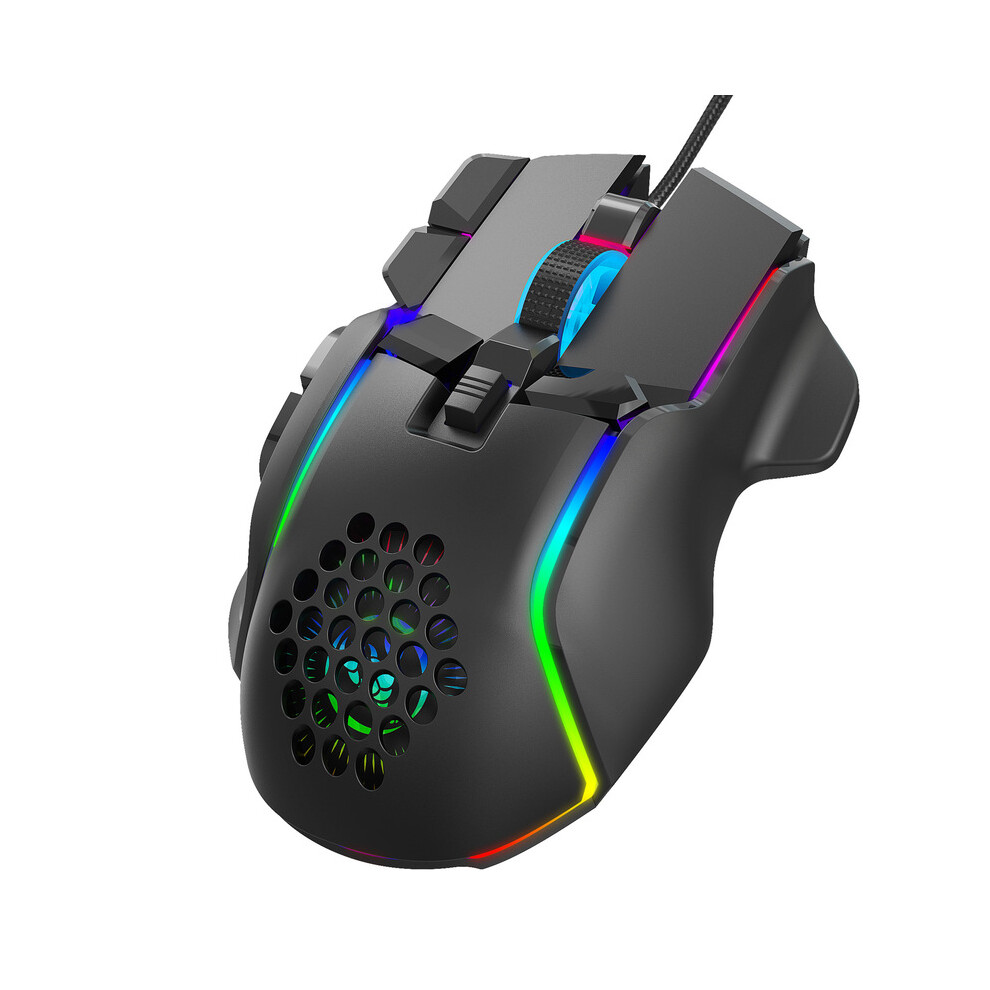 (No.6) 10 Buttons 12800 Dpi Usb Gaming Mechanical Mouse Rgb Backlit Computer Gamer Programmable Wired Mice 9036185676885
