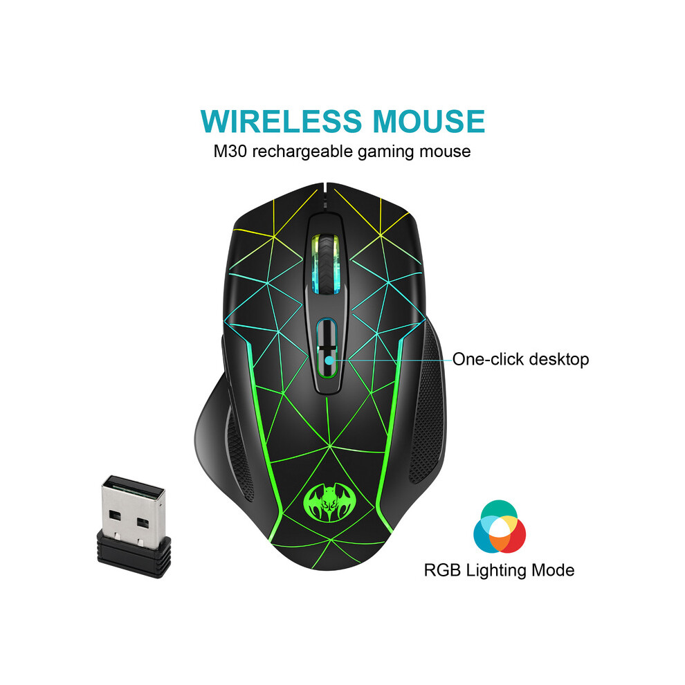 (Blue) Wireless Mouse Rechargeable Gamer Pc Mice Ergonomic 400Mah With 1600Dpi Gaming Mice For Office Laptop Blue 9036185677769