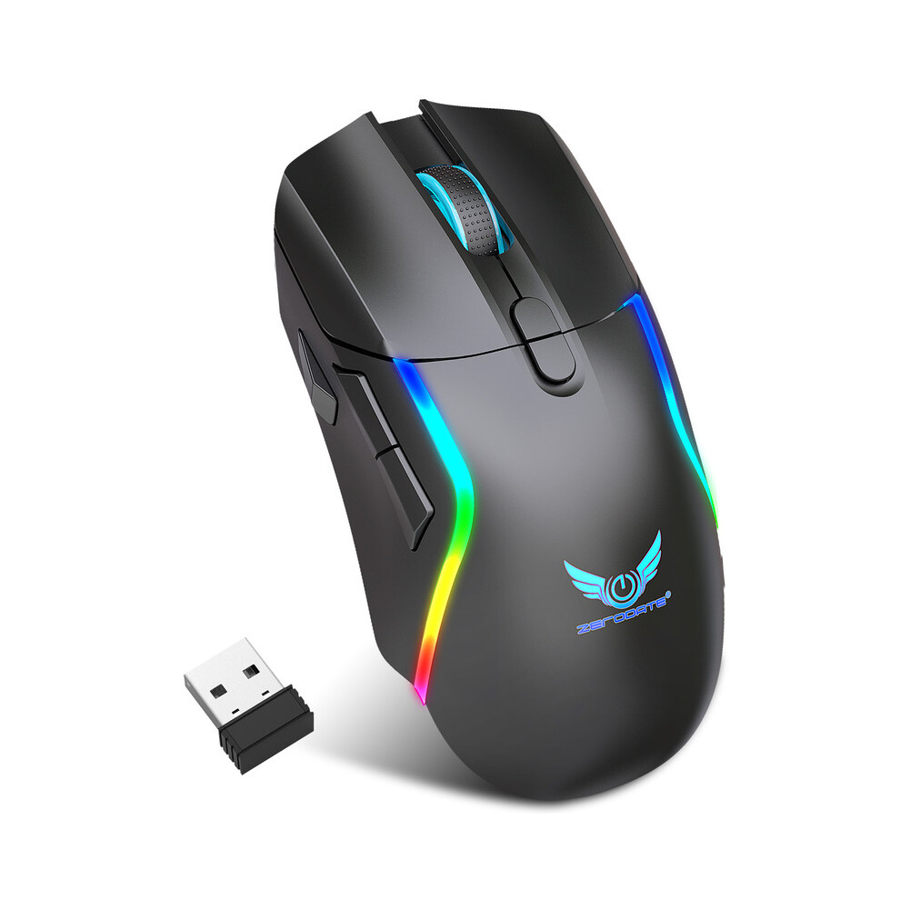 ( Right Hand) Bluetooth Wireless Gaming Mouse Rgb Lighting Rechargeable Mouse 3200 Dpi Ergonomic Game Mice For Desktop Pink 9036185679244