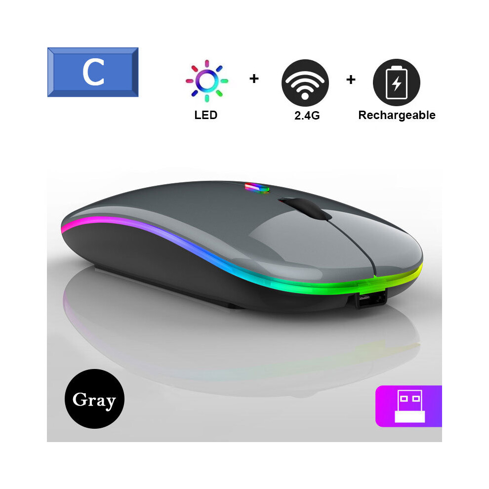 ( 4K) Silent Bluetooth Mouse Rechargeable Wireless Computer Laptop Optical Mouse For Ipad Samsung Tablet Universal Pink 9036185408394