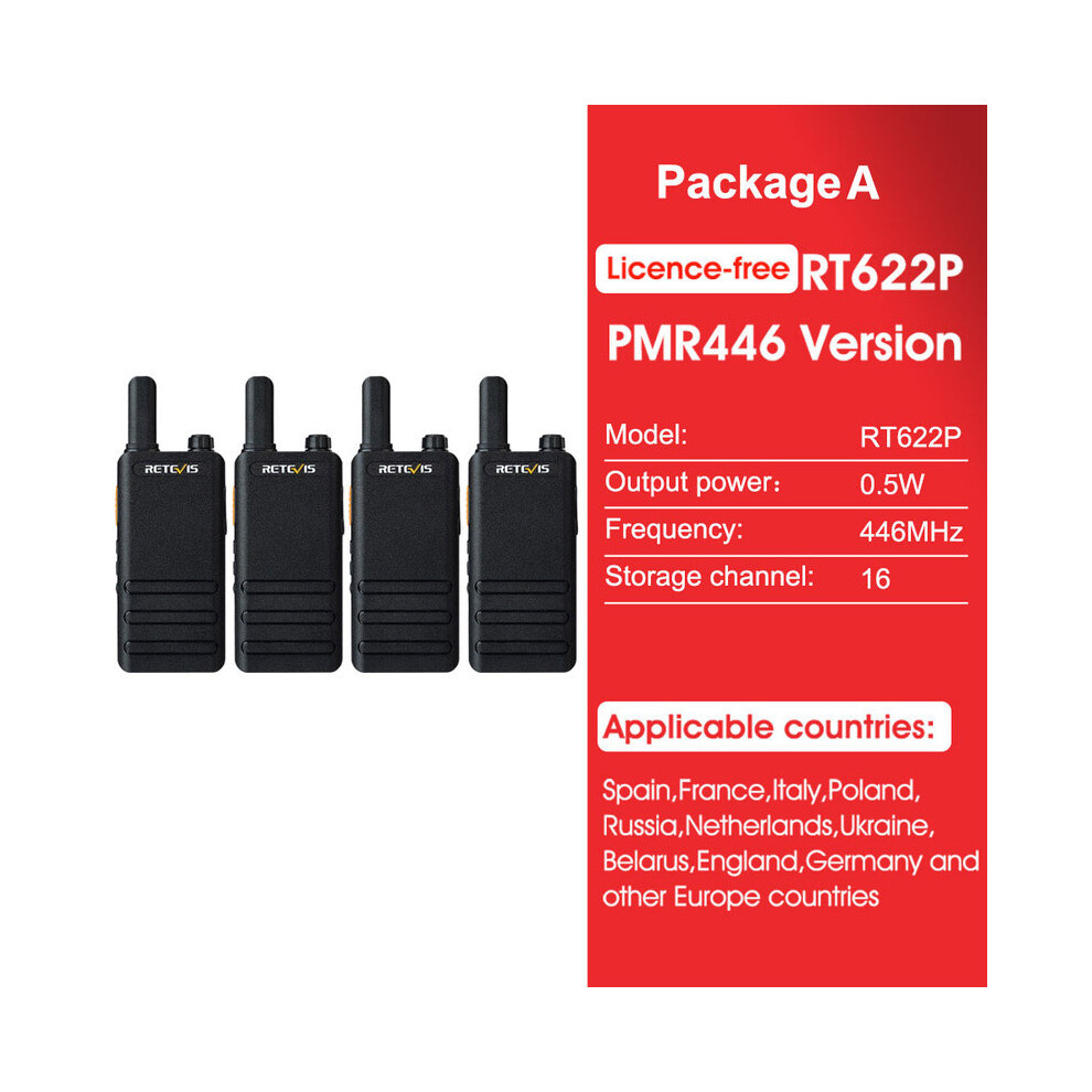 (Pmr Rt622p) Mini Walkie Talkies Retevis Rt622p Portable Walkie-Talkies Type C Charge Pmr446 Frs Two Way Radio Station 9036185677332