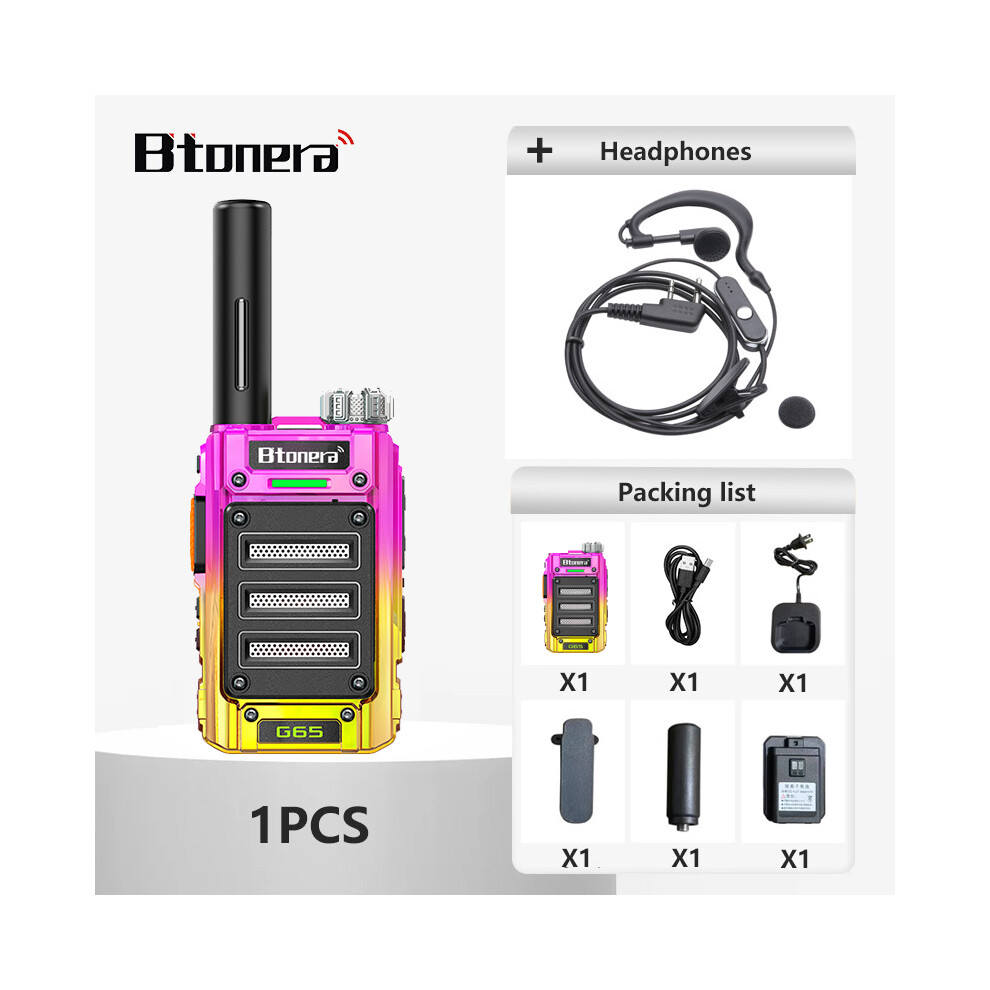 (-Headphones) G65 5W Walkie Talkie Long Range Communication Radios Walkie-Talkie Professional Communicator Two-Way Pink 9036185426770