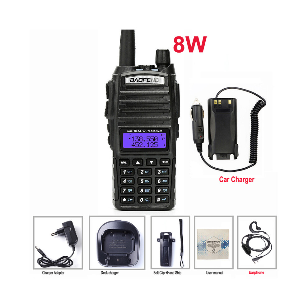 Photos - Radio / Clock MAXPOWER High Power 8W UV-82 Walkie Talkie UV82 Dual Band VHF UHF FM Transceiver 10KM Long Range Hunting Two (Add carcharger)